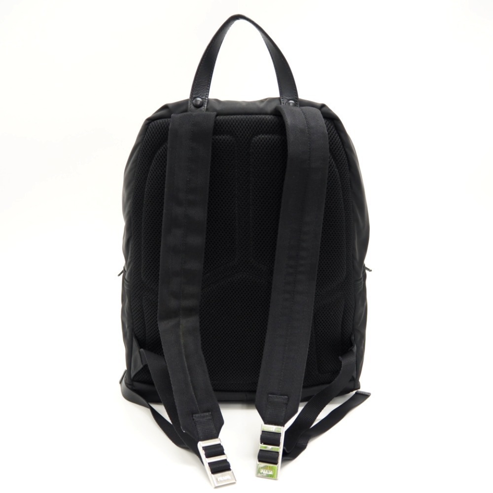Prada Triangle Logo Backpack Daypack Black Nylon - image 2